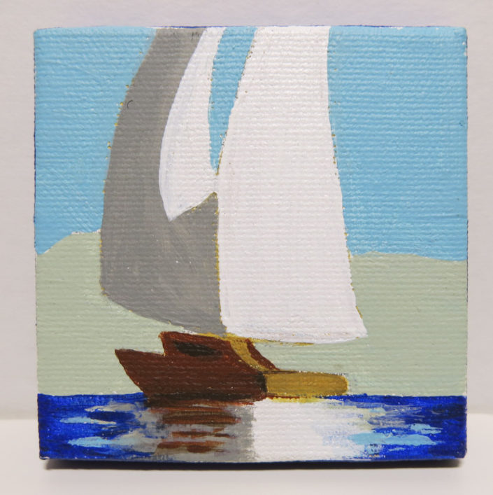 mini sailboat acrylic painting