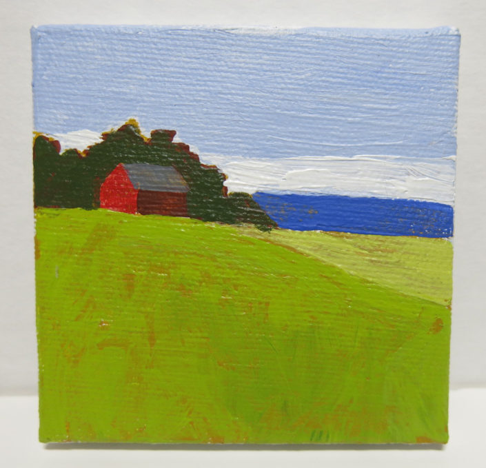 mini farm acrylic painting